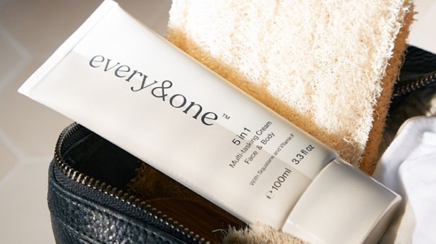every&one 5-in-1 Multi-Tasking Cream in a travel bag